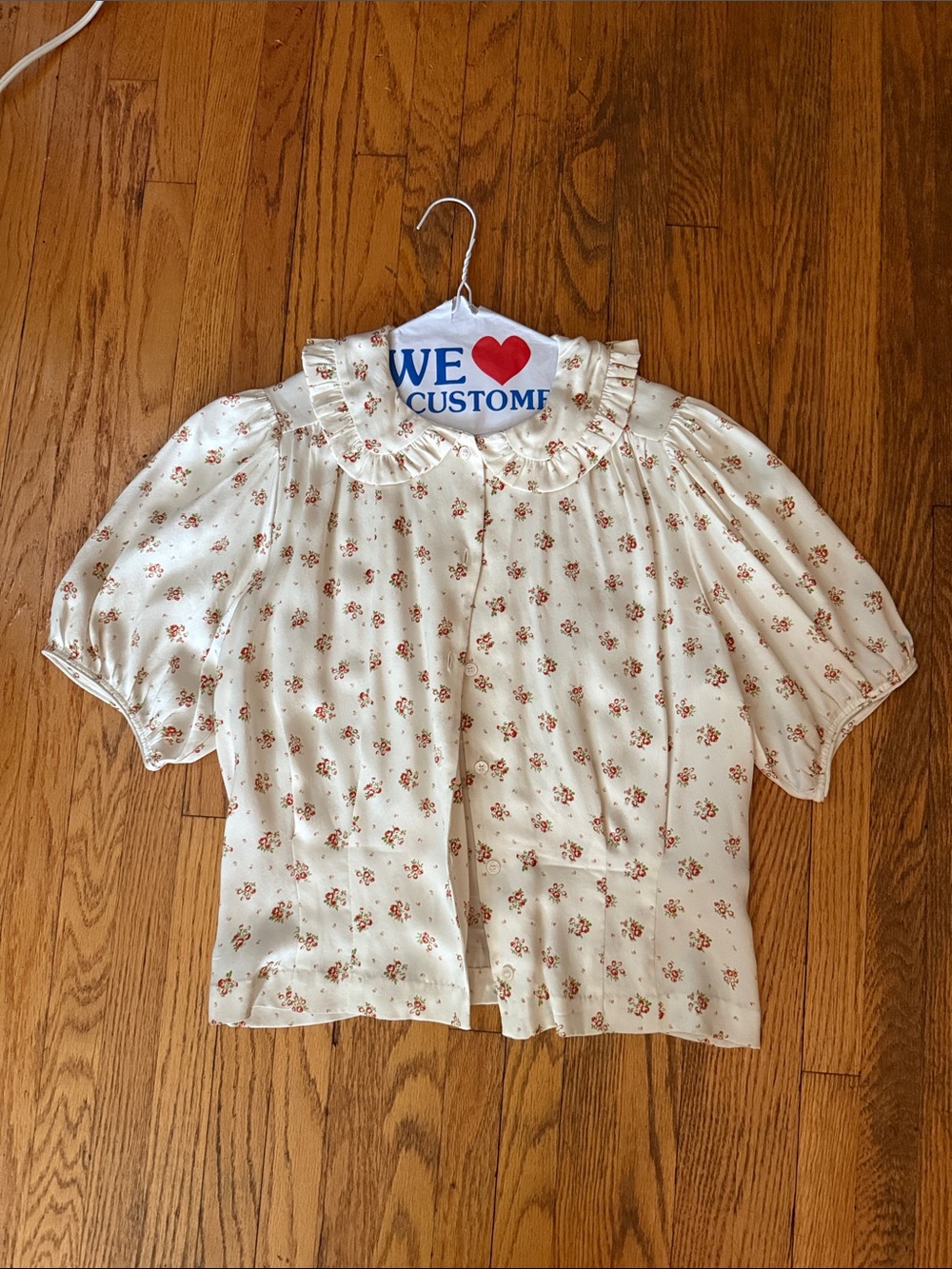 Doen Silk Bel Elegant Floral Blouse